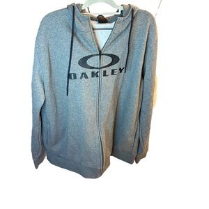 Oakley Black and Gray Regular Fit Zip Up with Hood l Men’s 2 XL